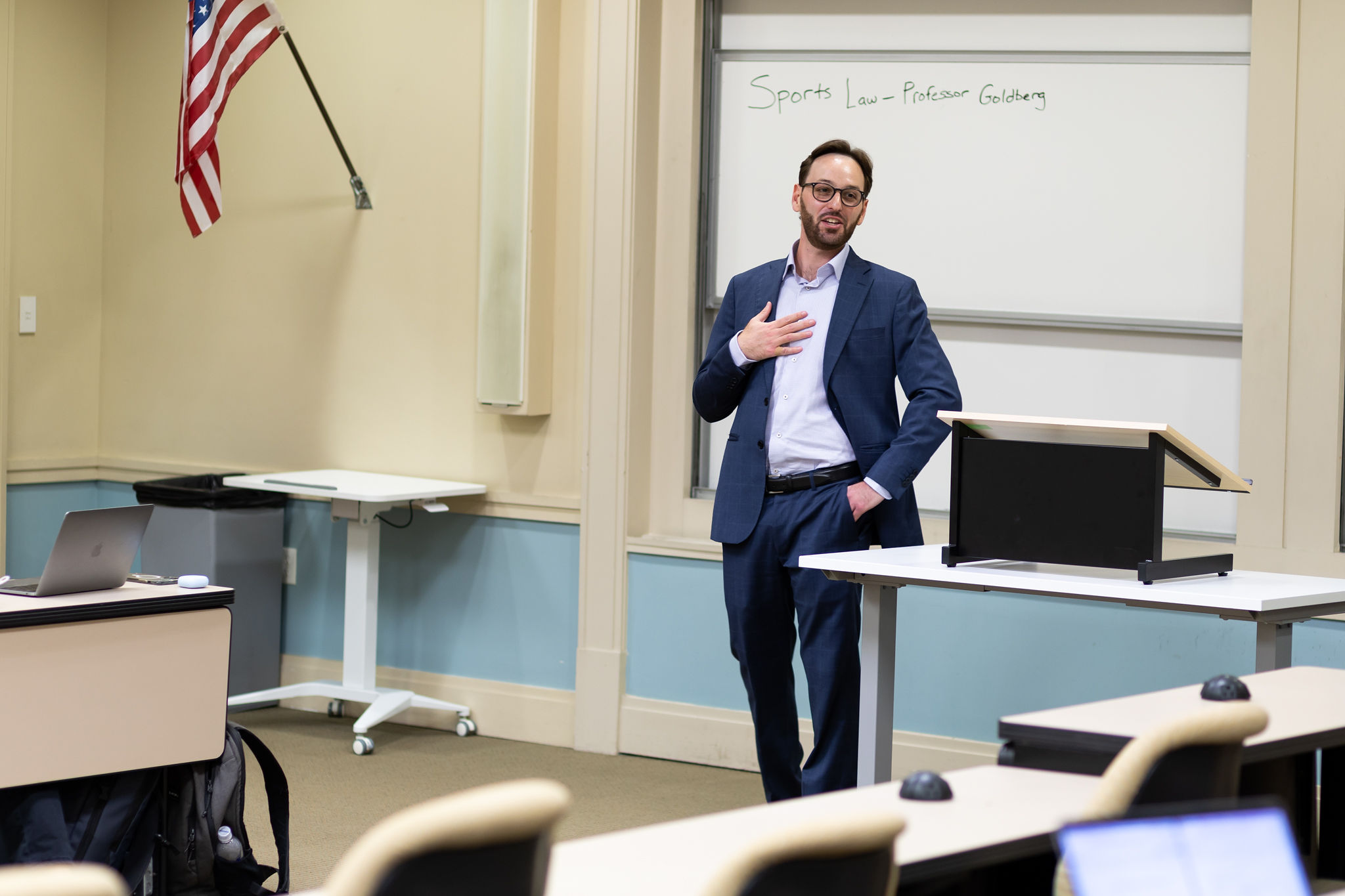 Joshua Goldberg with students at FIU College of Law